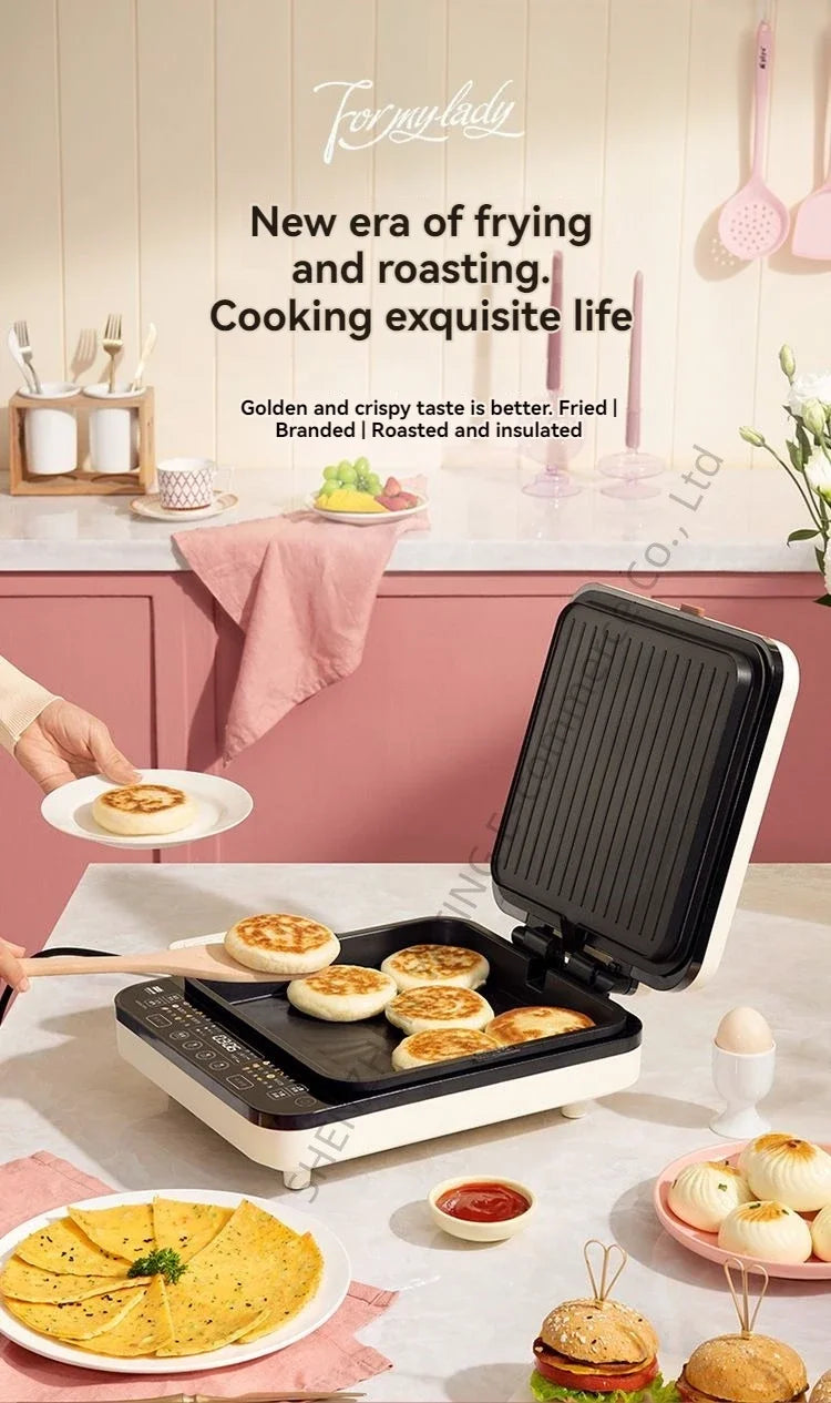 Home Appliance The Upper And Lower Plates Of The Electric Baking Pan Can Be Disassembled And Washed To Deepen The Plate