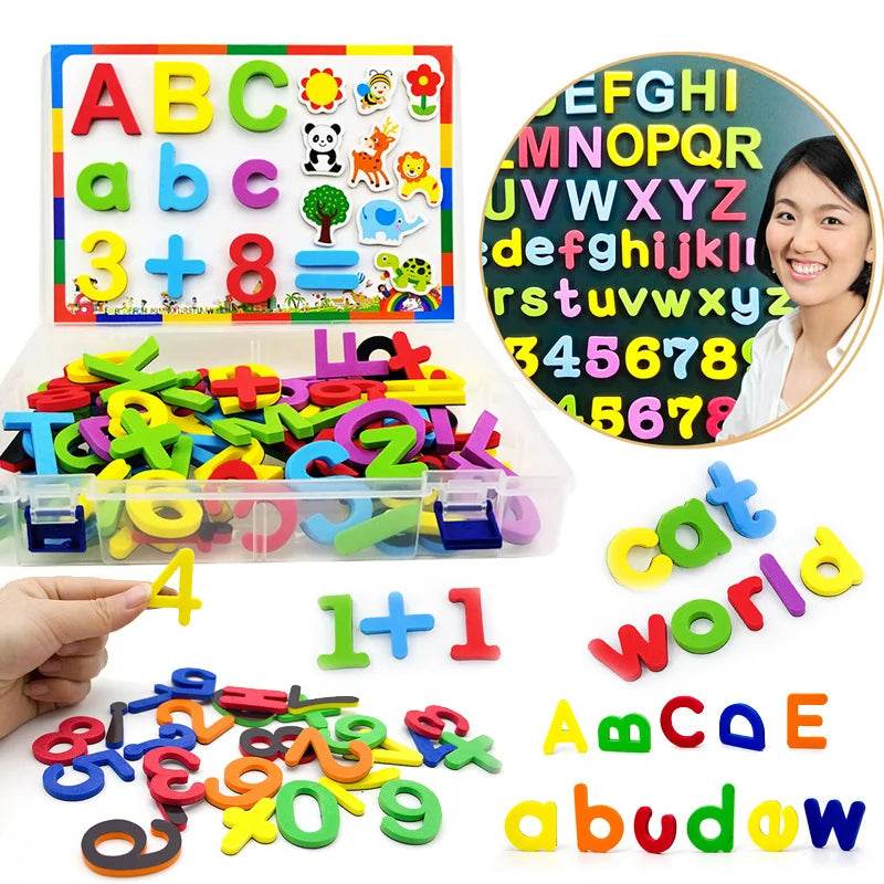 24-76pcs Magnetic Alphabet Letters EVA Foam Refrigerator Stickers Toddlers Kids Learning Spelling Counting Educational Toys Gift - AIAZ