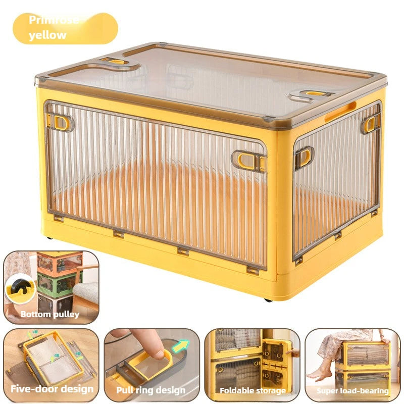 Household Plastic Transparent Sorting Wardrobe Clothes Toys Book Storage Box Folding Storage Box Shoes Storage Box Plastic Boxes