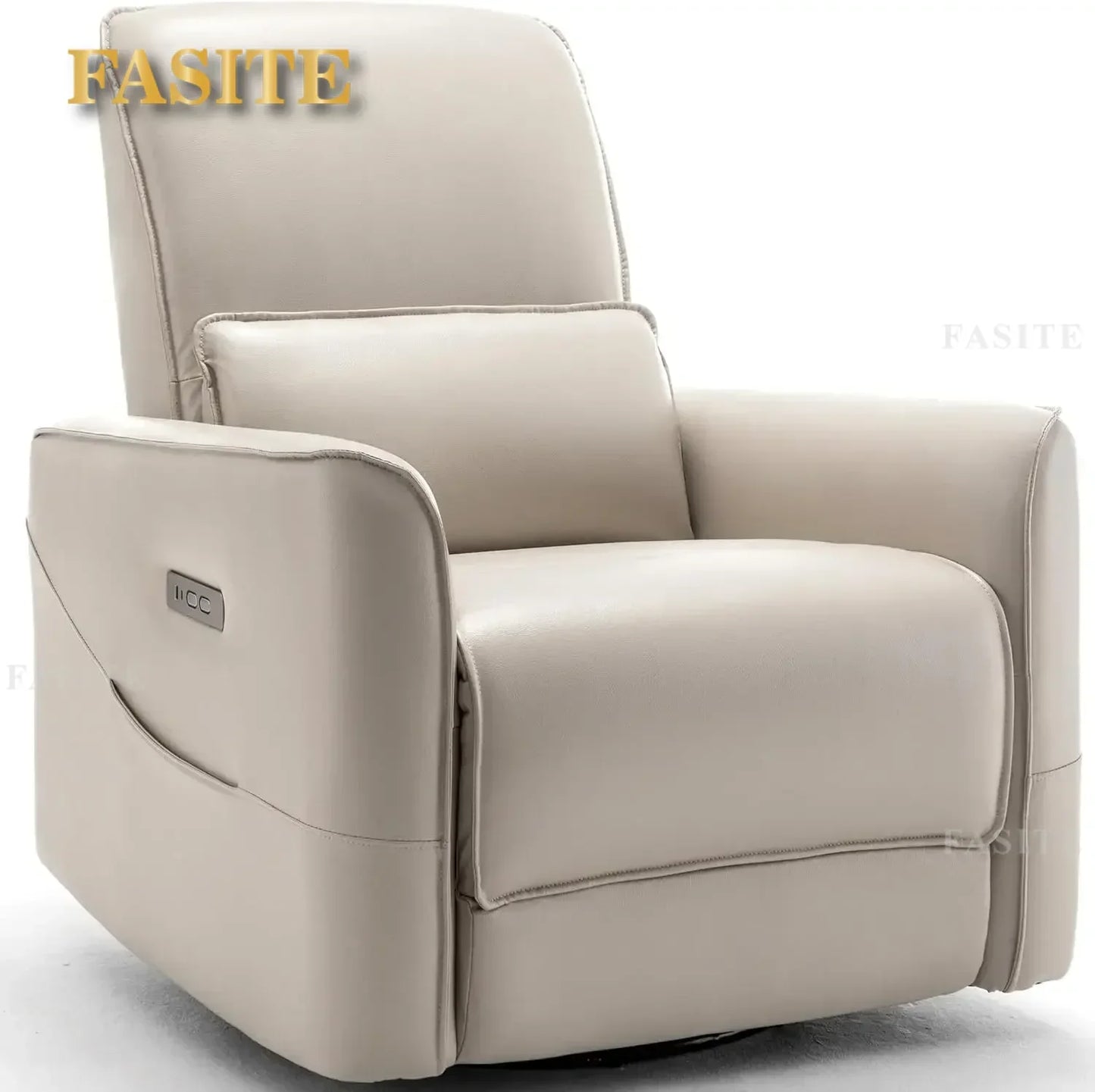 Nordic Minimalist Electric Swivel Recliner Chair, Power Rocker, Glider Nursery,Rocking of Faux Leather