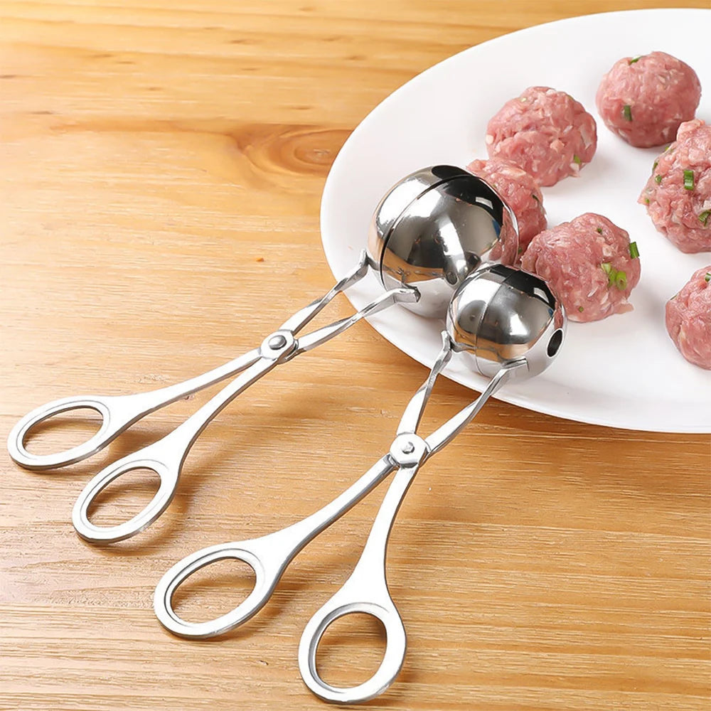 Stainless Steel Meatball Clips Meatballs Maker Tool Non Stick Stuffed Meat Balls Fish Ball Rice Ball Making Mold Kitchen Gadgets