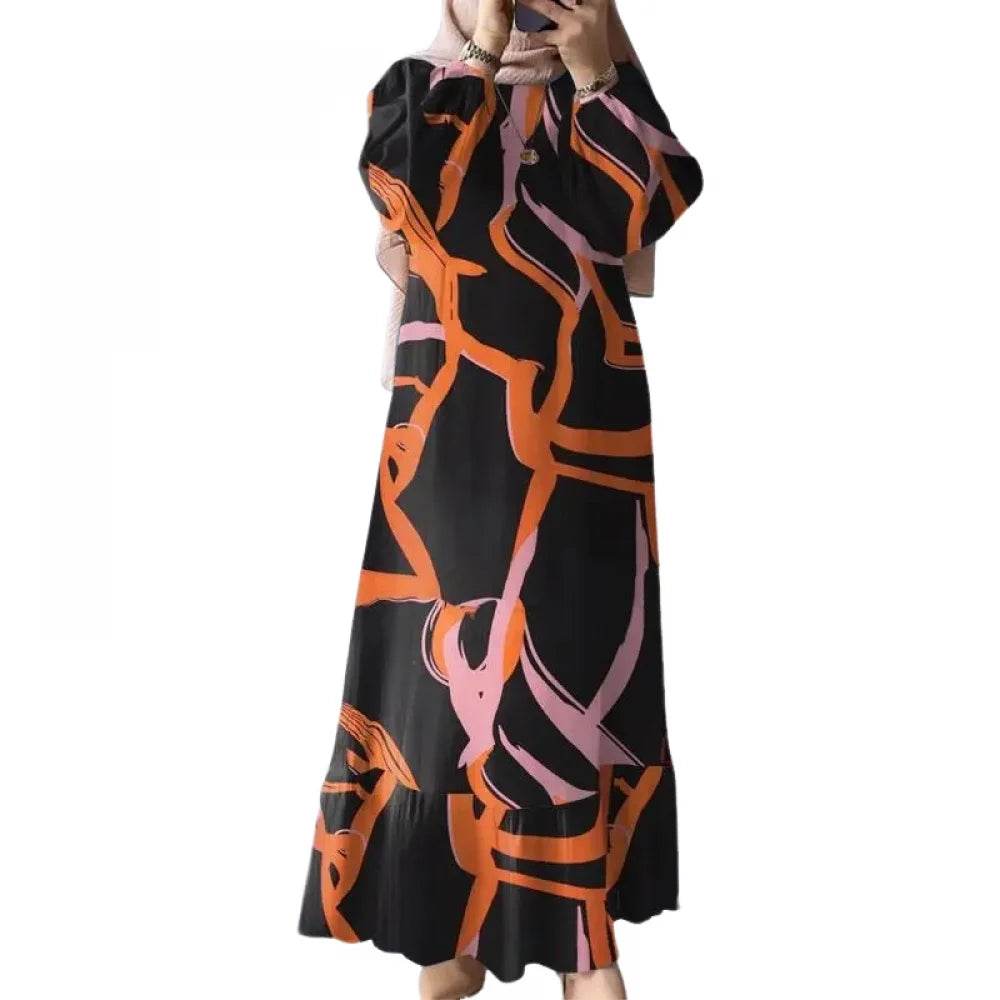Elegant Women Muslim Abaya Robe Ramadan Sundress Prayer Dresses Fashion Long Batwing Sleeve Islamic Vestidos Kaftan - AIAZ