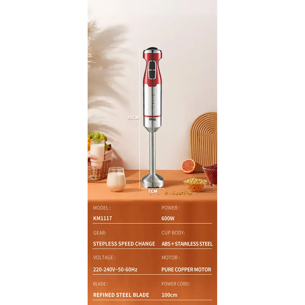 Handheld Electric Fruit Juicer Stainless Steel Electric Small Appliance Portable for Smoothie Mud