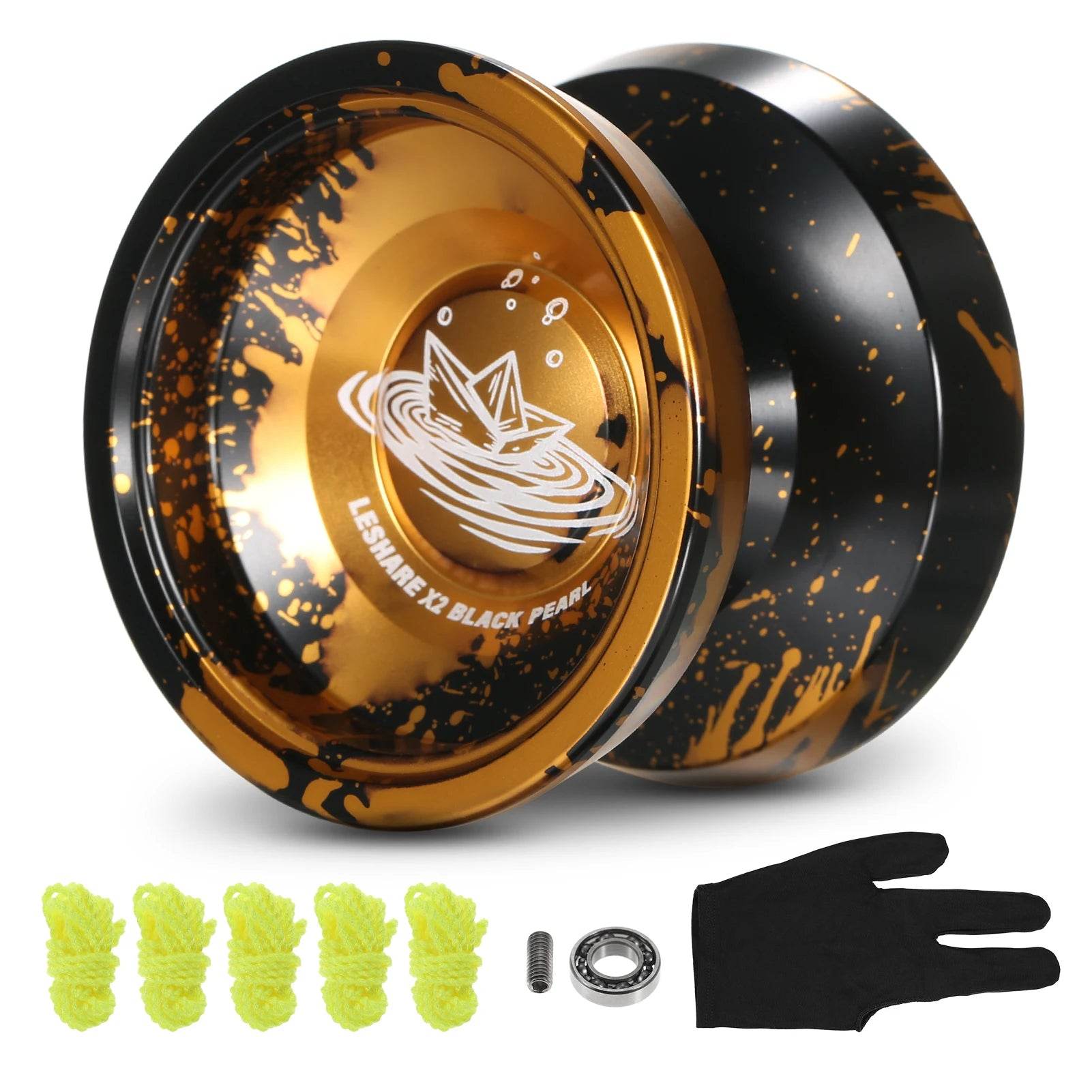LESHARE Yoyo Ball Aluminum String Trick YoYo Balls Competitive Yo Yo Gift with Bearing Strings and Gloves Classic Toys - AIAZ