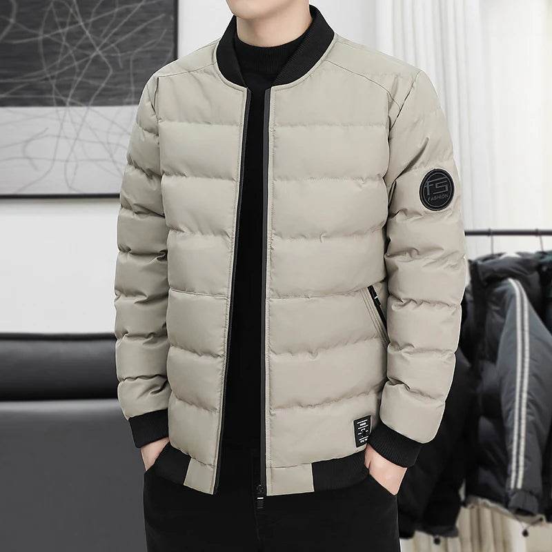 New Men's Outdoor Fashion Trend Windproof Warm Cotton Clothes Comfortable Versatile Breathable Sports Leisure Collar Jacket - AIAZ