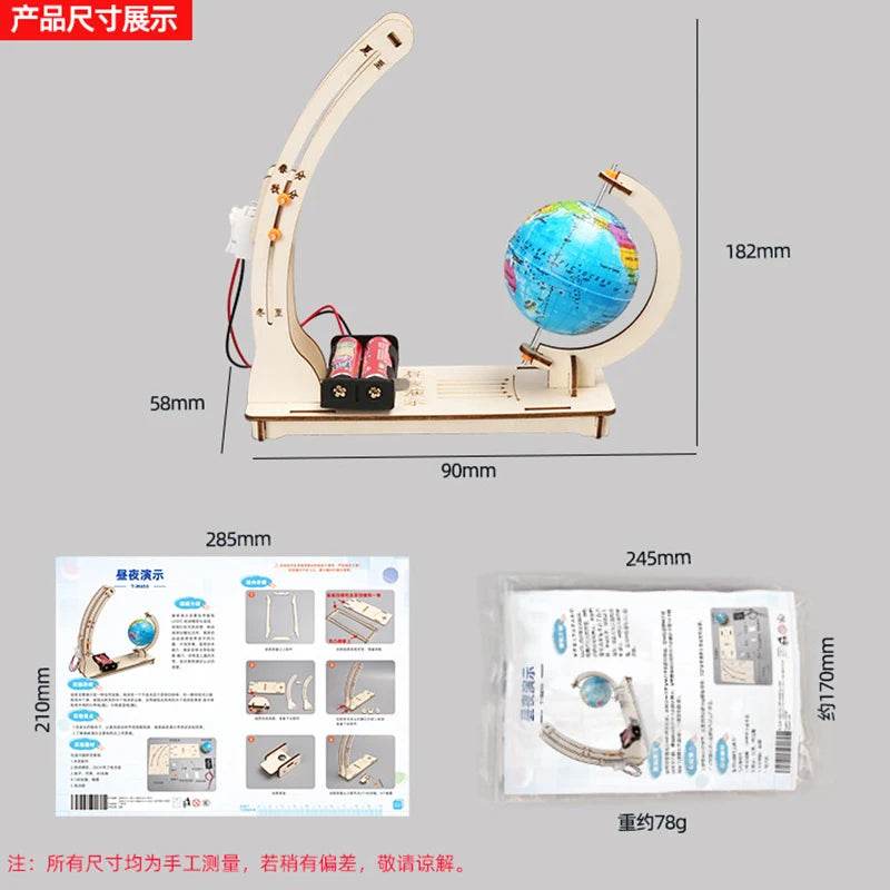 Day Night Alternation Globe Kids Science Toys DIY STEM Technological Physics Learning Kit Funny Teaching Aids Educational Toys - AIAZ