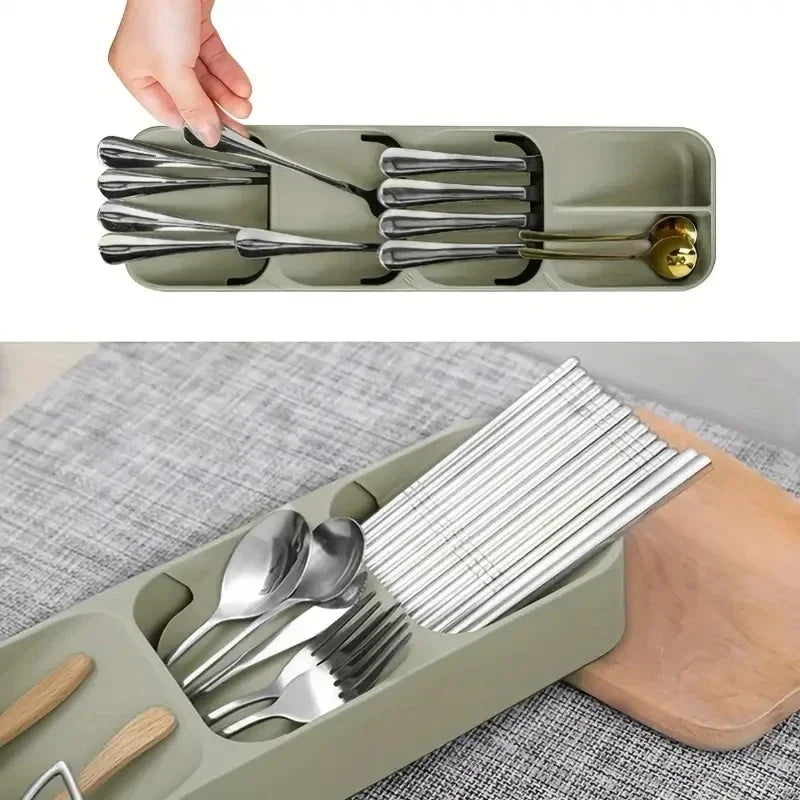 Household Kitchen Drawer Dust-proof Compartments Tableware Organization and Storage Boxes Multi-purpose Cutlery Storage Tray