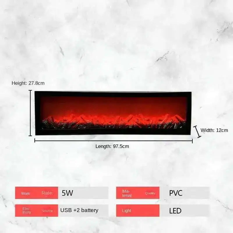 3D Simulated Fireplaces Flame Lamp Fake Firewood Fireplace European Decoration Ornaments Light Living Room TV Cabinet Fireplace
