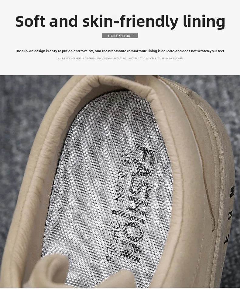 Men's Shoes 2025 New Spring Work Safety Shoes, Anti-slip, Wear-resistant, Versatile Casual Sports Work Shoes, Men's Board Shoes - AIAZ