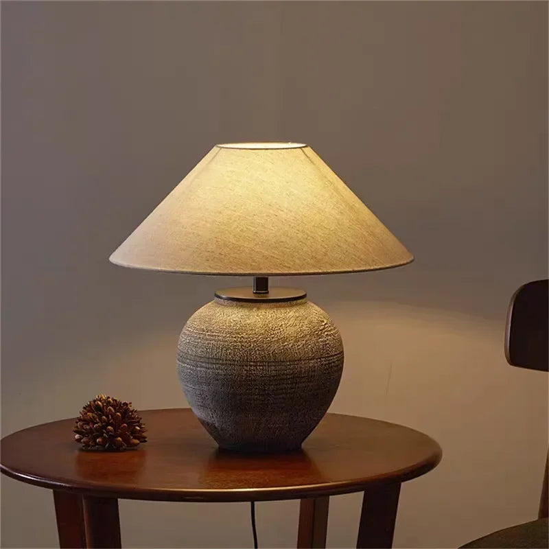 ULANI Contemporary Ceramic Table Lamp American Retro Creativity Living Room Bedroom Study Villa Hotel Homestay Desk Light