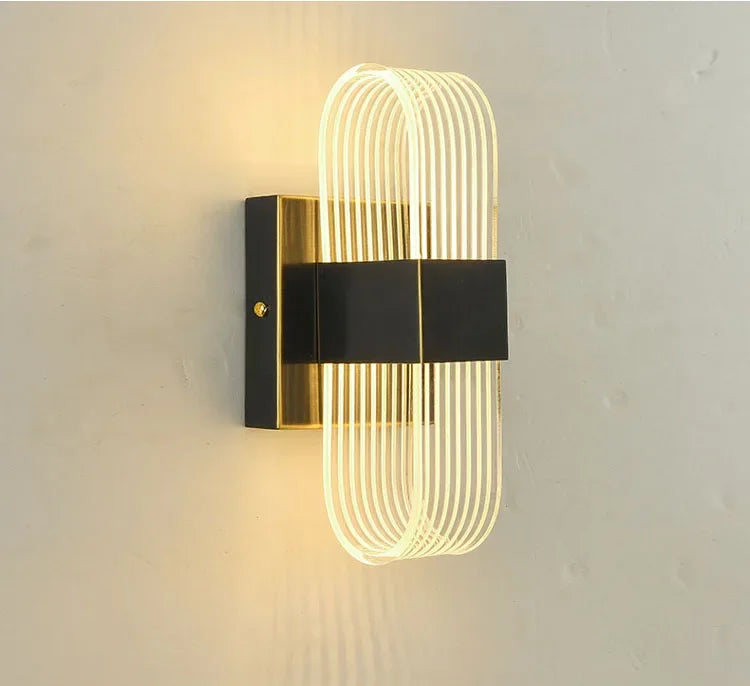Luxury Creative Super Bright Living Room Bedroom Bedside Hotel Wall Lamp Transparent Line Guided LED Home Lighting Decoration