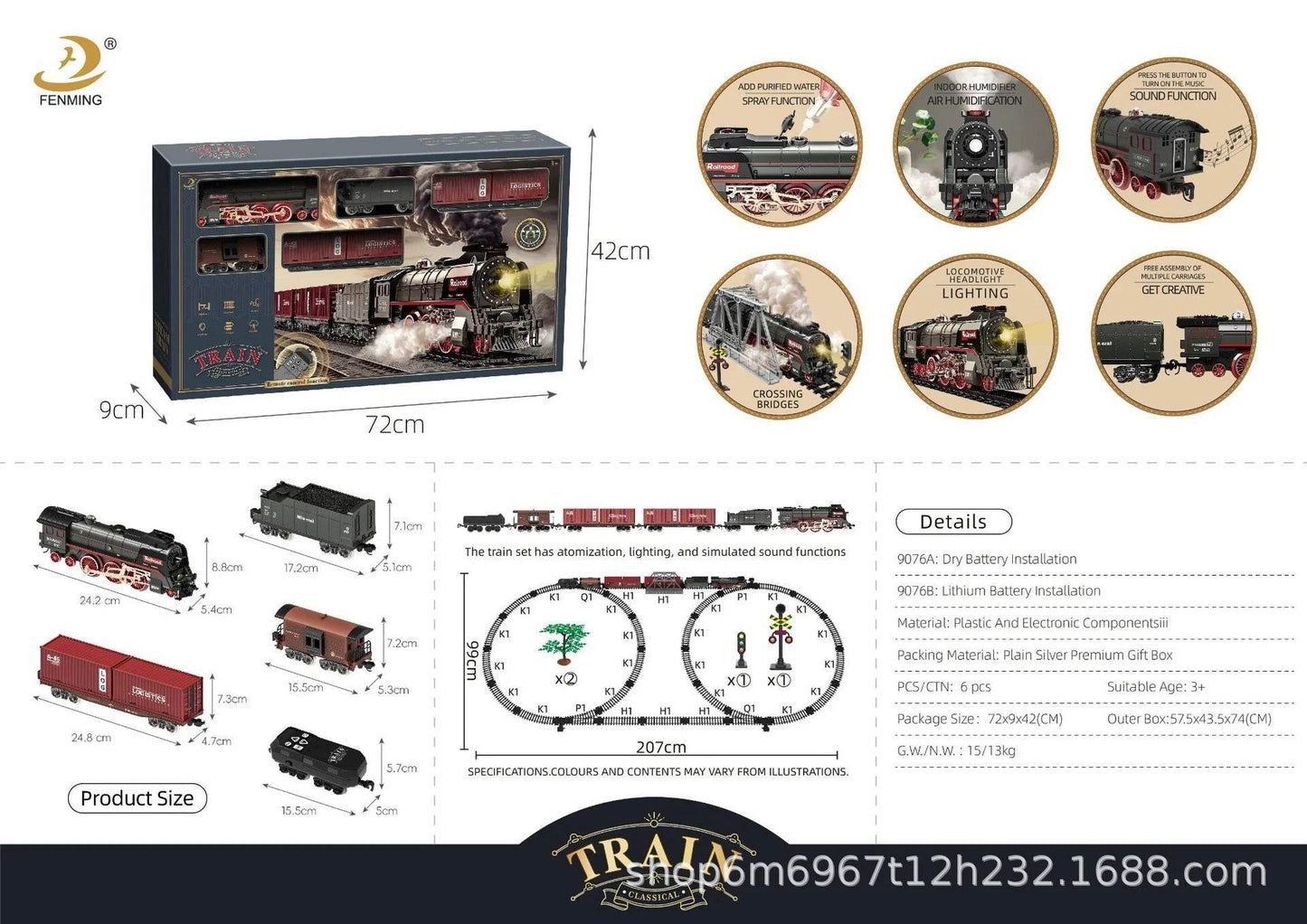 Electric Remote Control Steam Train Toy Green Children's Small Train Color Box Boy's Birthday Gift - AIAZ