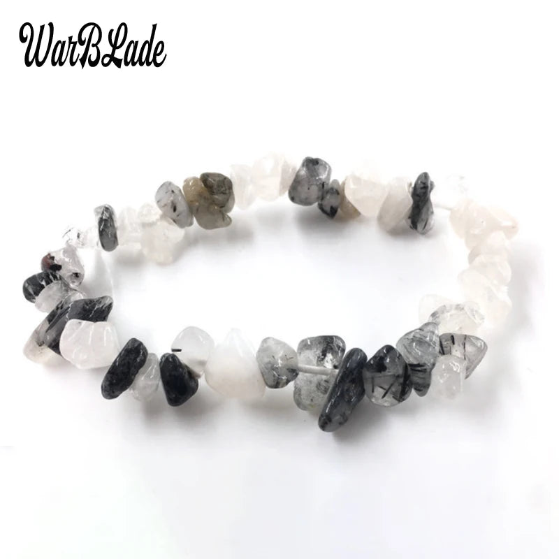 New Women Bracelets Bangles Natural Gem Stone Bracelet Irregular Stretch Chip Beads Nuggets Bracelets Bangles Crystal Wristband