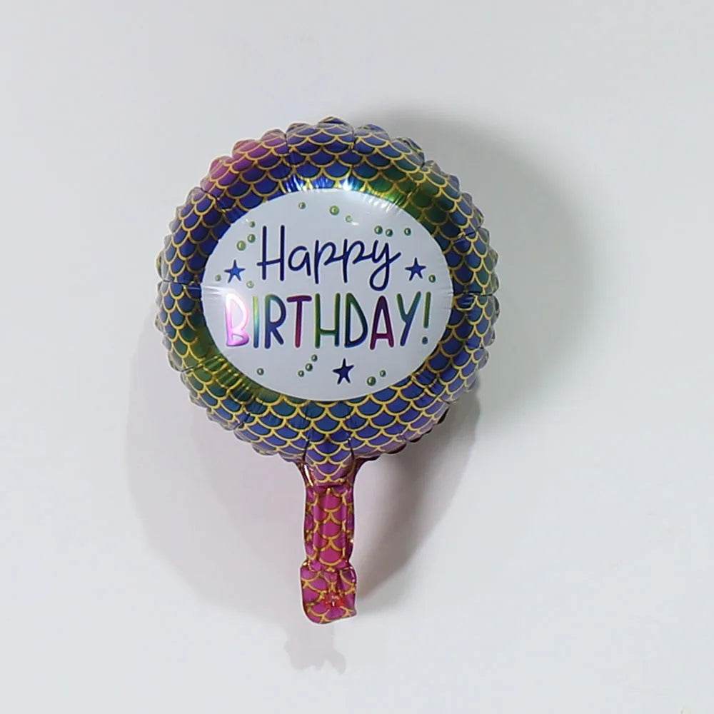 10pcs 10 Inch Birthday Theme Foil Balloons Round Air Inflatable Ballon Kids Toys Happy Birthday Party Decoration Baby Shower - AIAZ