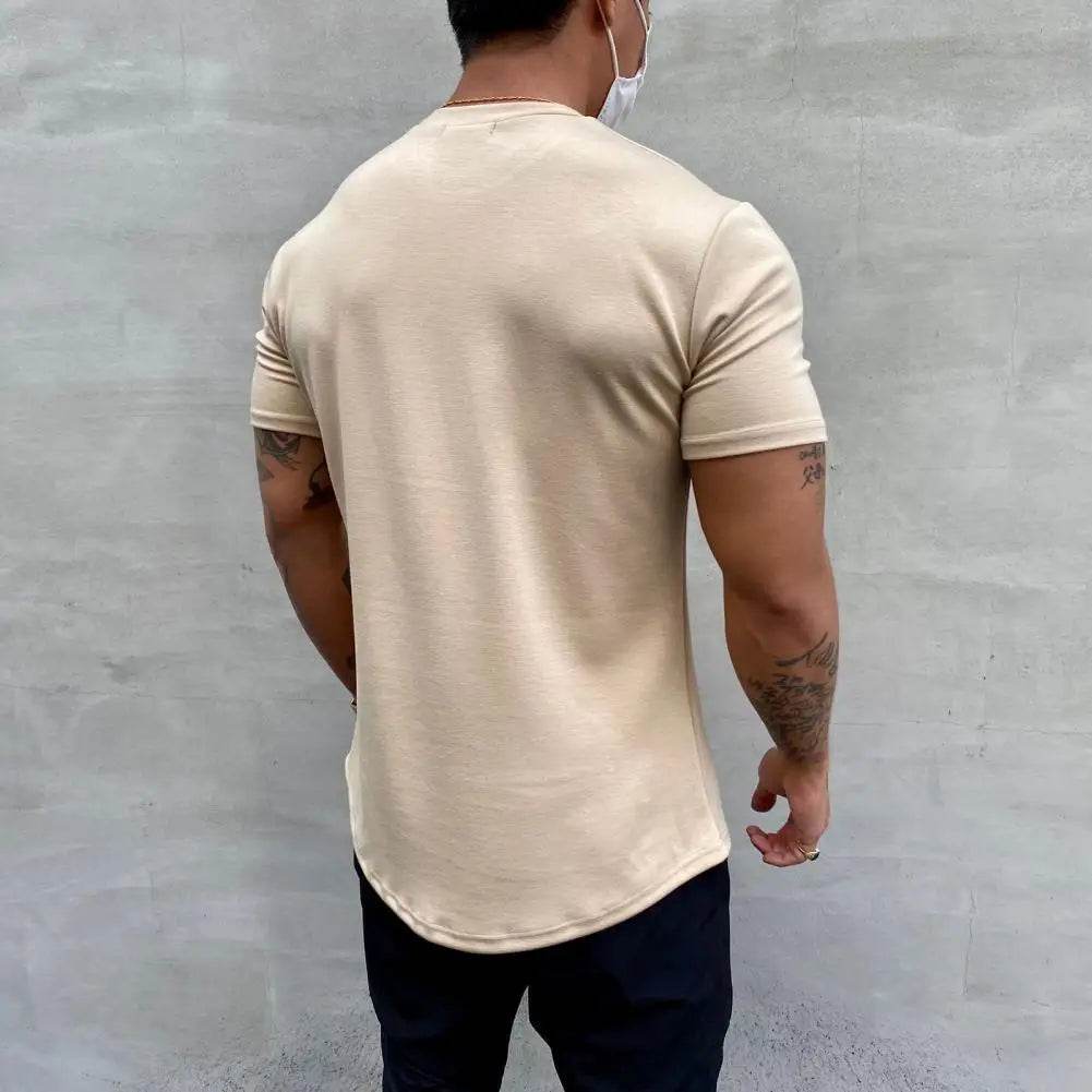 2025 Men T-shirt Male Sports Gym Muscle Fitness T Shirt Blouses Loose Half Sleeve Summer Bodybuilding Tee Tops Men's Clothing - AIAZ