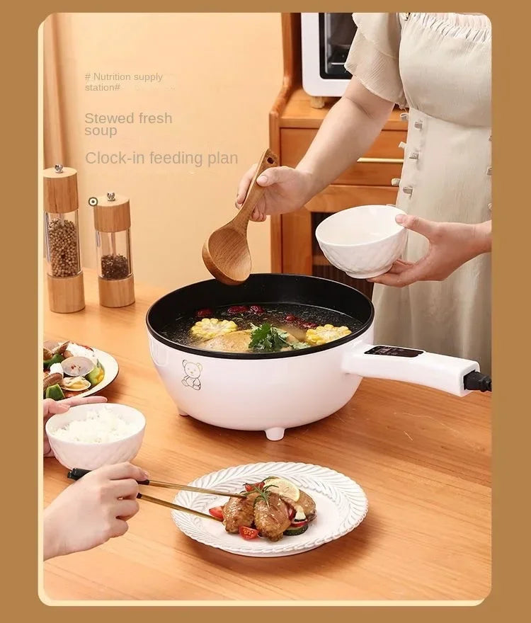 Electric fryer for household use, large capacity intelligent stir frying, multifunctional non stick pan, electric fryer
