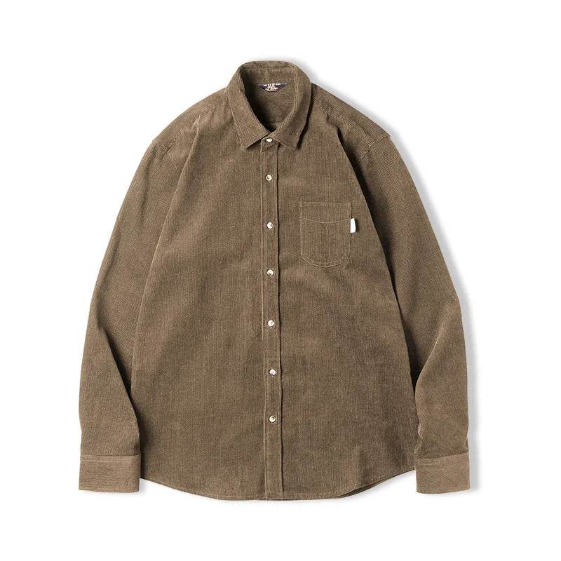 Maden Men's Shirt Casual Corduroy Long Sleeve Shirts Slim Fit Overcoat Spring Fleece Jacket Men's Clothing Retro Fashion Blouses - AIAZ