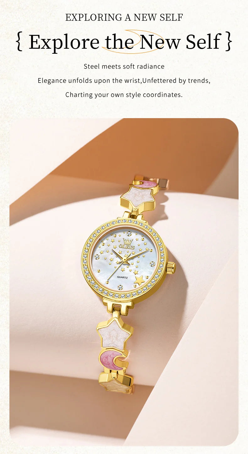 OLEVS New 5665 Watches For Women Elegant Luxury Original Quartz Watches Waterproof Luminous Ladies Ladies Watch Reloj