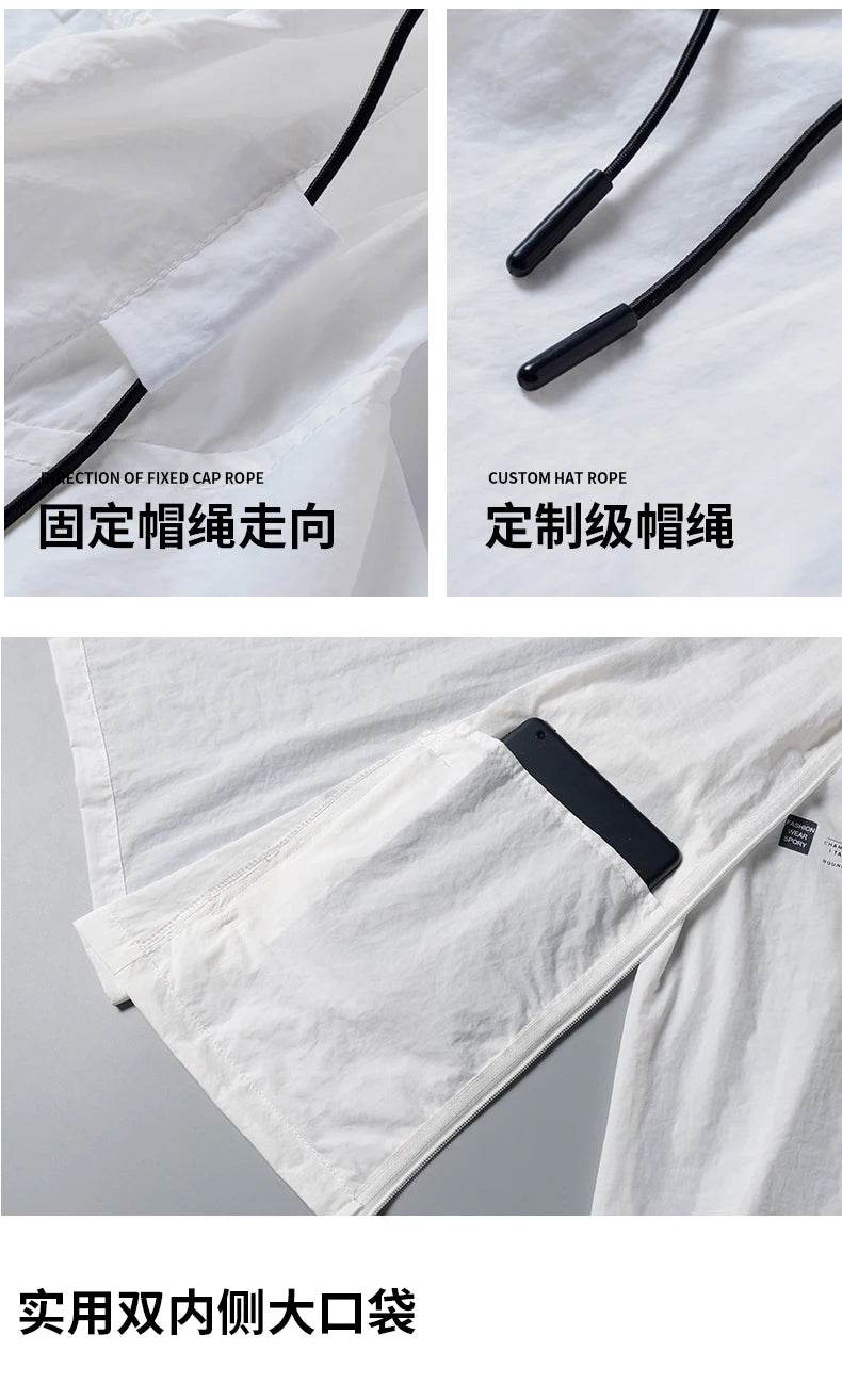 2025 Summer Hooded Jacket Men Women Sun Protection Clothing Fishing Hunting Clothes Quick Dry Skin Windbreaker - AIAZ