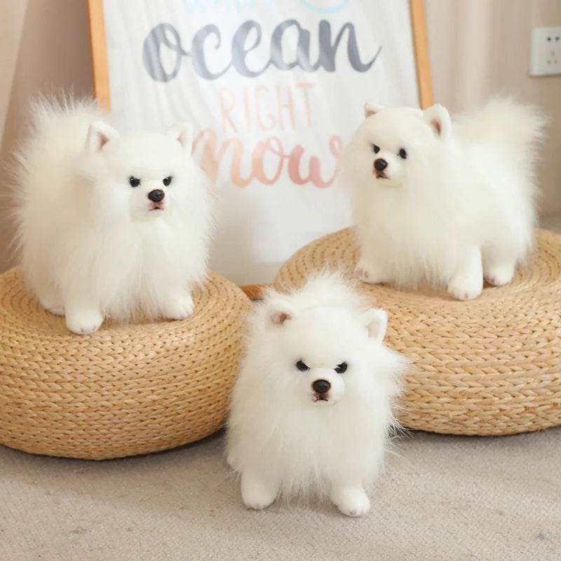 Premium Simulation Pomeranian Dog Plush Toy Cute Stuffed Animals High Quality Puppy Plushies Doll Cartoon Soft Kids Toys Gifts - AIAZ
