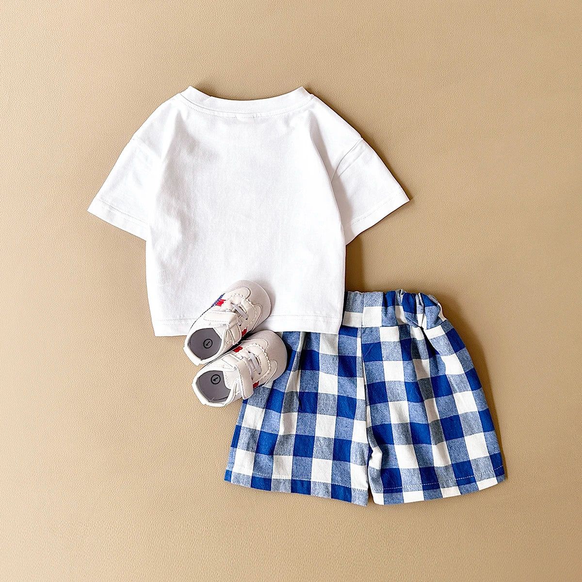 2PCS Summer Baby Boys Girls Clothes Set Lemon Print T-shirt+Checkered Shorts Beach Infant Toddler Outfit Suit 0-3Y