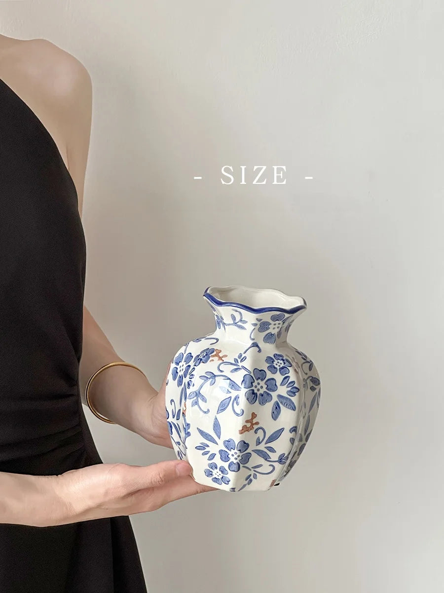 Cerc Flower Vase Decoration Jingdezhen Blue And White Porcelain Living Room Floral Arrangement Desktop Flower Ho...