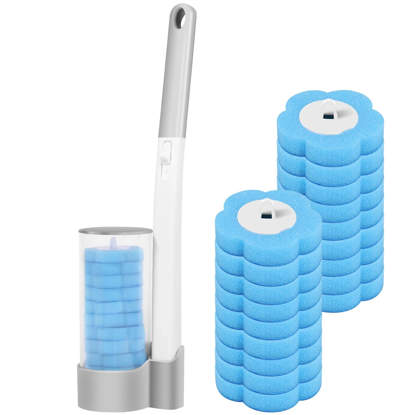 18/36Pcs Disposable Toilet Brush Long Handle Wall-mounted Wc Cleaning Tool Kit with Replaceable Brush Head Bathroom Accessories