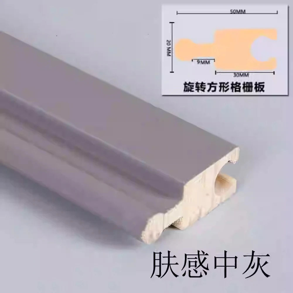 6 pieces 2.3M Rotating Solid Wood Grille Panel - Great Wall wave board internet famous background wall wrap with cylinder
