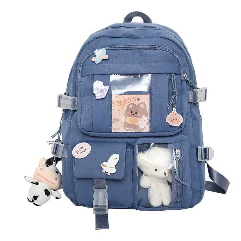 Girls Backpack Cute School Bags For Student Teens Girls Pockets Women Laptop Backpack Harajuku - AIAZ