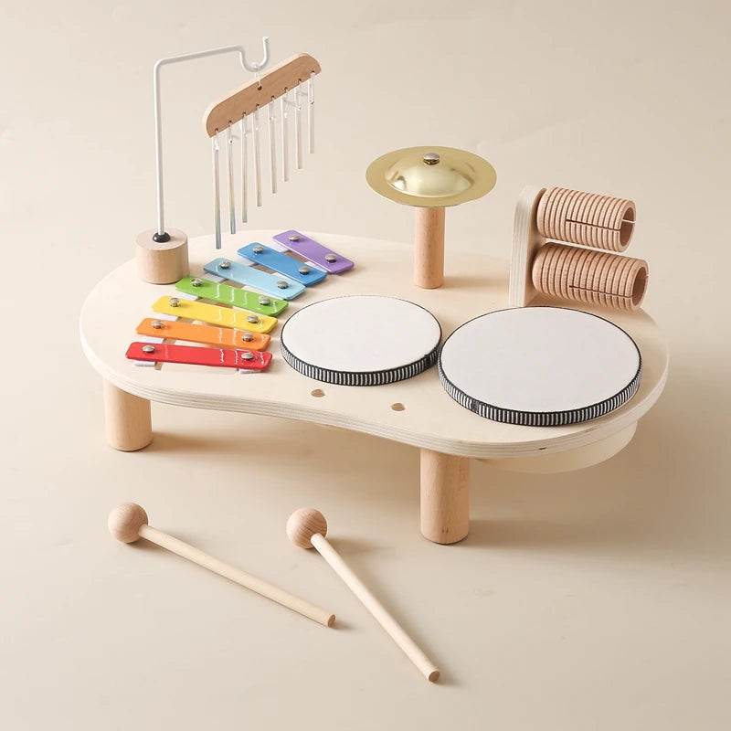 Baby Educational Toys Wooden Aeolian Bells Montessori Children's Musical Toys Xylophone Newborn Birthday Gifts Music Table Toys - AIAZ