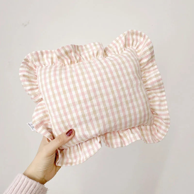 Personalization Name Nordic Style Cotton Baby Small Pillow with Ruffles Kids Cushion Baby Newborn Bedding Pillows Cushions Room
