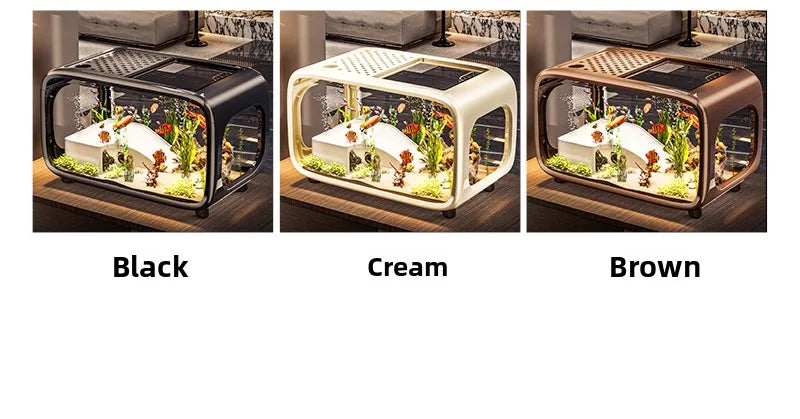 Creative Aquarium Fish Tank Ecological Landscape Set Integrated Filtration Oxygen Generation Machine Transparent Turtle Tank