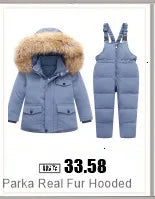 -30 degree Winter Ski Suit Plus Velvet Baby Jumpsuit Boy Overalls Warm Kids toddler girl Clothes Children Clothing coat overcoat