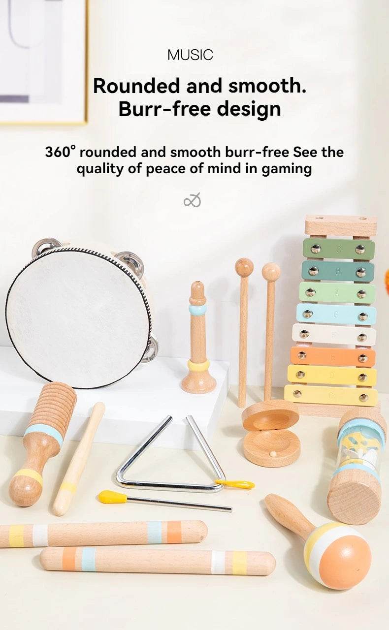 Interactive Musical Toy Wooden Toys Child Percussion Instruments Early Educational Toys Birthday Gifts for Toddlers Girl Boy - AIAZ