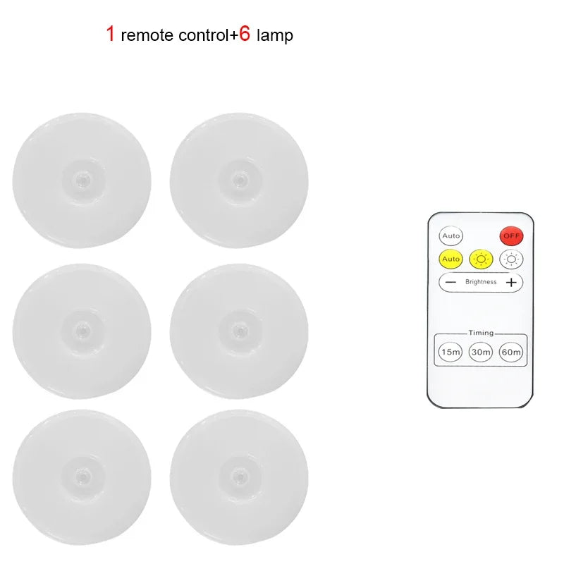 Magnetic Wireless Under Cabinet Kitchen Light USB Rechargeable Pir Motion Sensor Night Lamp with Remote Control for Bedroom Ward