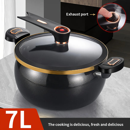Home Use Multi-Functional Large Capacity 1.85 Gallon 10.24 Inch Non-Stick Pot Suitable for Induction Cooker And Gas Stove