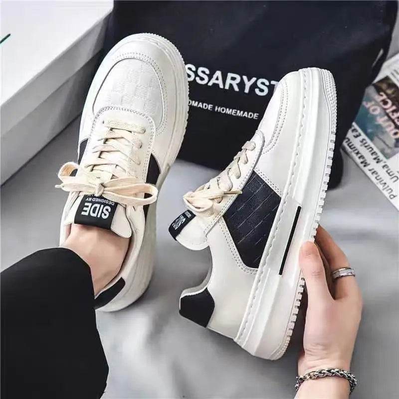 Men's Casual Shoes 2025 New Fashion Platform Shoes Outdoor Casual Sneakers Men Street Skate Shoe Lace-up Shoes Zapatillas Hombre - AIAZ
