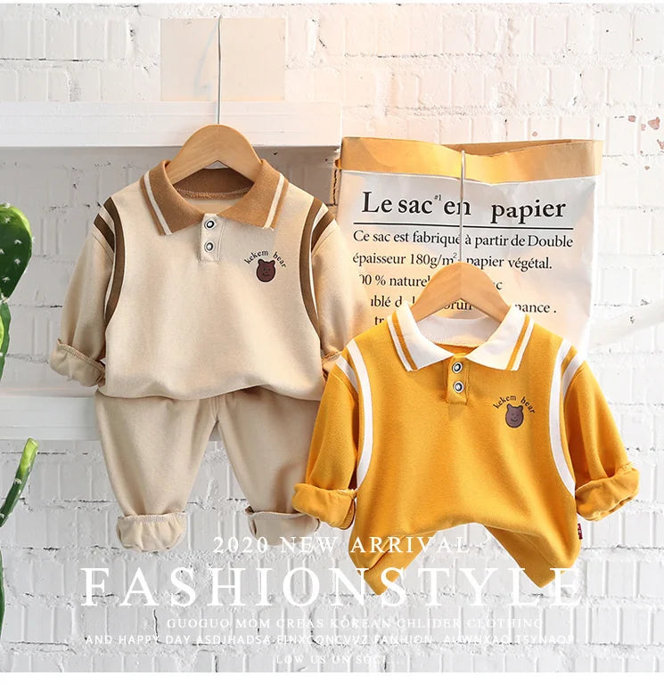 New Spring Autumn Baby Girls Clothes Kids Outfits Children Boys T-Shirt Pants 2Pcs/Sets Toddler Sports Costume Infant Tracksuits