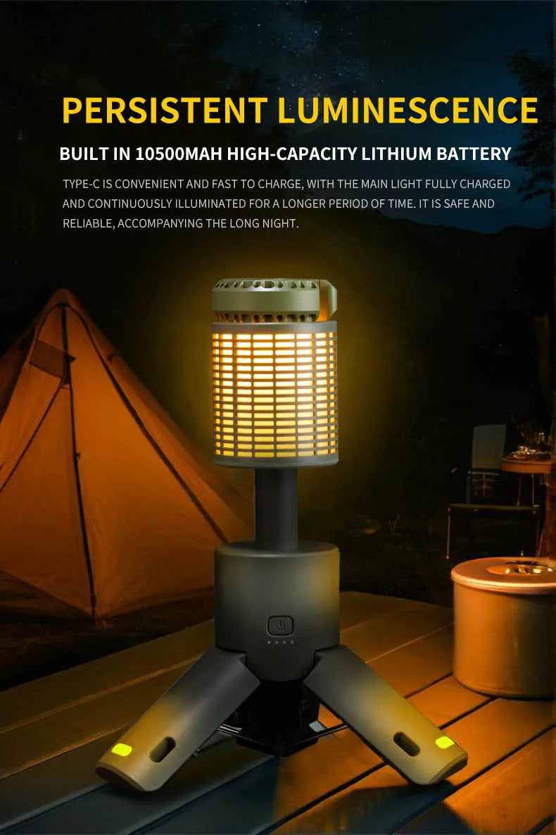 Folding Camping Light Portable Telescopic Lanterns Built-in 10000mAh Outdoor Waterproof Magnetic Lamp With Triangle Stand Base