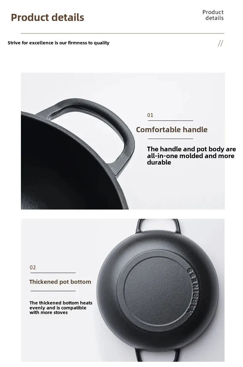 Rushed 30cm Kitchen for Queen's Pot Enamel Cast Iron Multi Functional Non Stick Stewed Pork and Chicken Soup Household Cookware