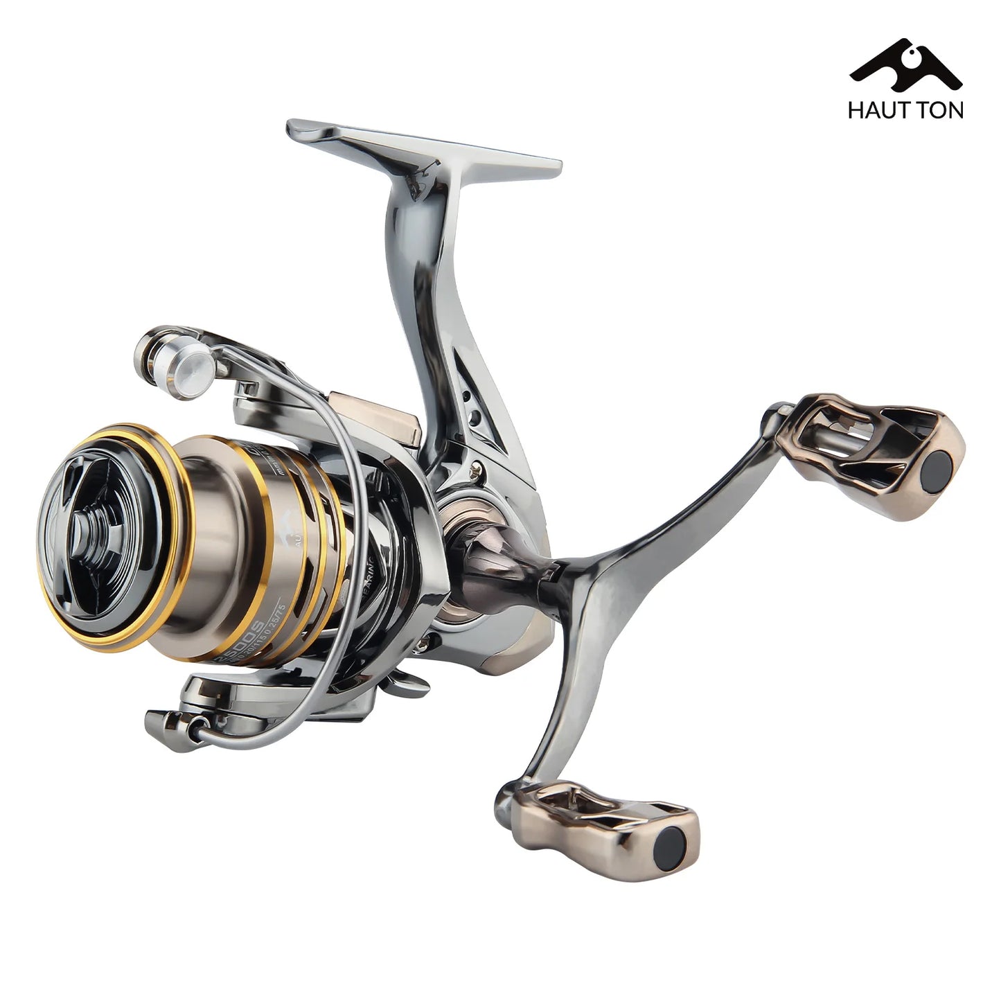 HAUT TON CD Spinning Fishing Reel 5.2:1 GearRatio 13.23Lbs Max Drag Metal Spoo Foldable CNC Double Arm For Freshwater Saltwater