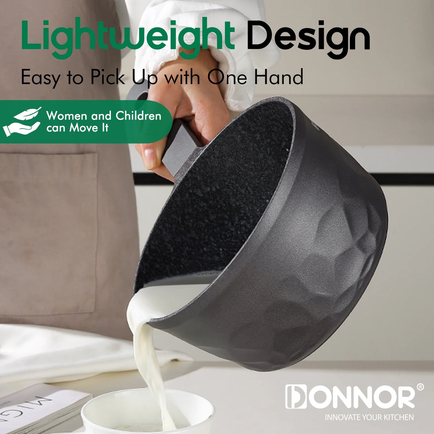 DONNOR Kitchen Cooking Set 12 Pcs Pots and Pans Set Non-toxic Healthy Pots and Pans Set Non Stick Saucepans Steamer Set