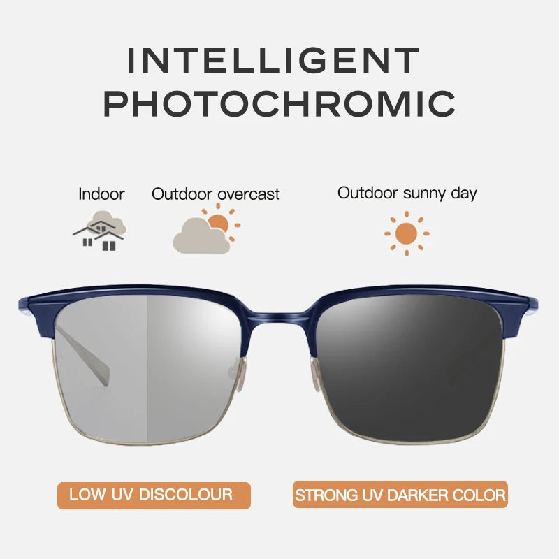 CAPONI Polarized Sunglasses For Men Fashion Pure Ttanium Eyewear Retro Trendy Brand Design Sun Glasses for Driving Shades BS1905