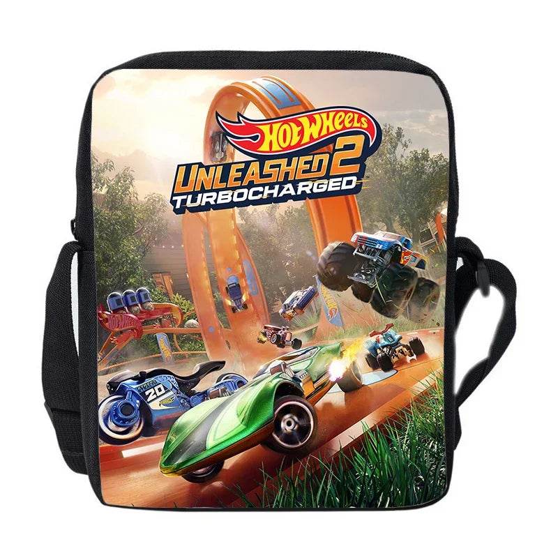Hot Wheels Let's Race Print Backpack 3pcs Set Boys Girl Child School Bookbag Large Capacity Student Backpack Back to School Gift - AIAZ