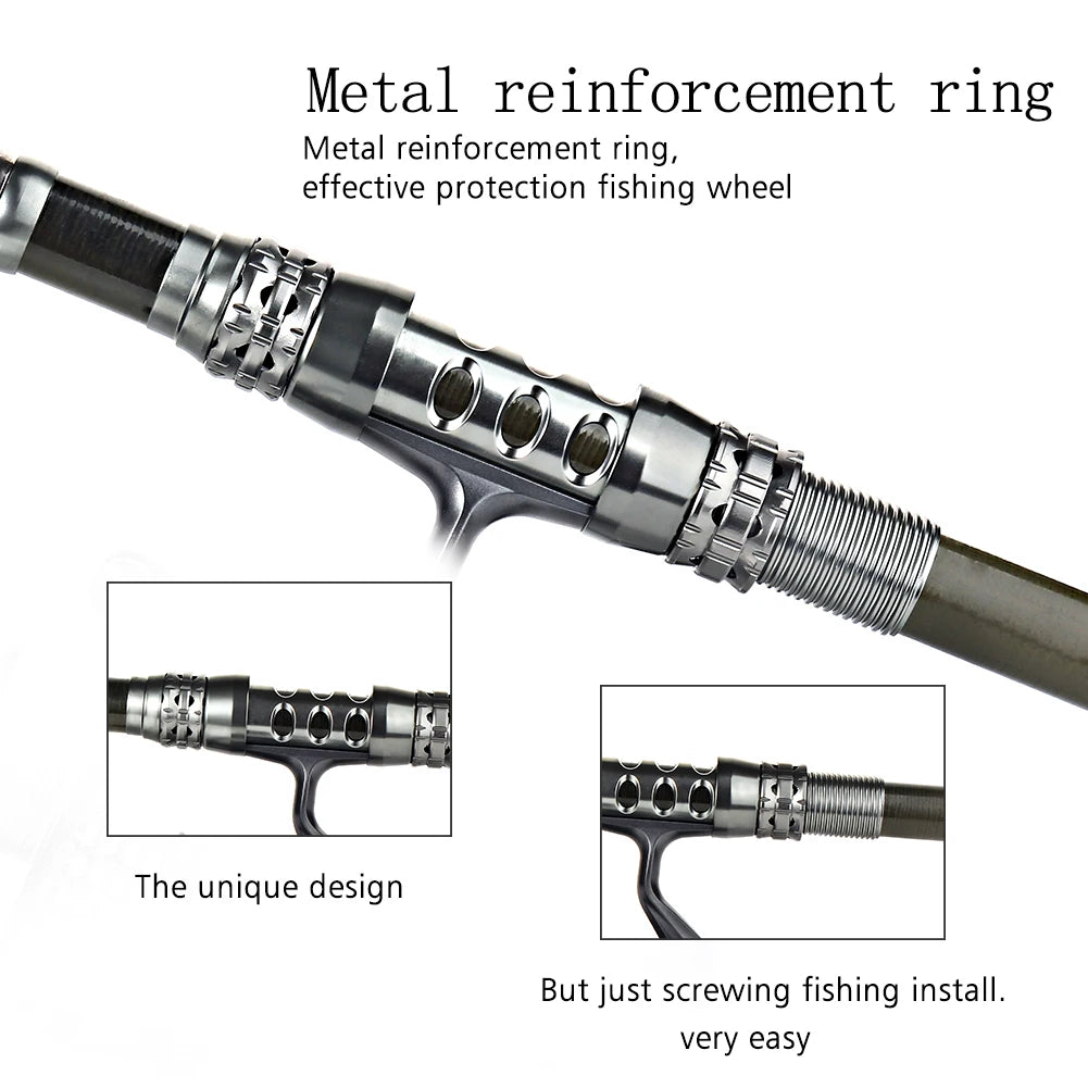 Sougayilang Fishing Rod and Reel Combo Telescopic Fishing Rod Spinning Reel Max Drag 20Kg for Saltwater Freshwater Beach Fishing