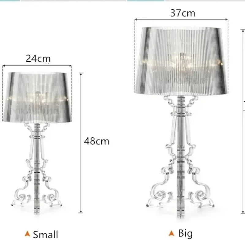 Baroque Ghost Shadow Desk Lamp Decorative Lighting for Living Study Room Bedroom Acrylic Transparent Table Lamps Room Decor