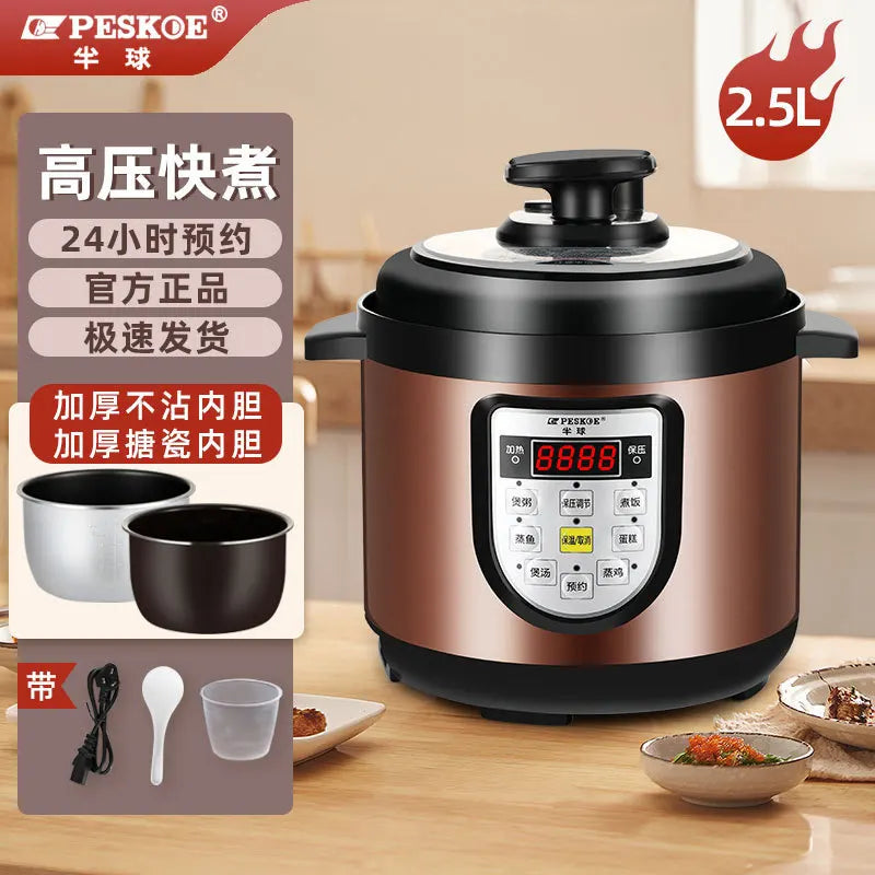 ‌6L Dual Stainless Steel Pot Electric Cooker,Multifunctional Digital Pressure Cooker,Smart Rice Steamer 5L Capacity Cooking Pot