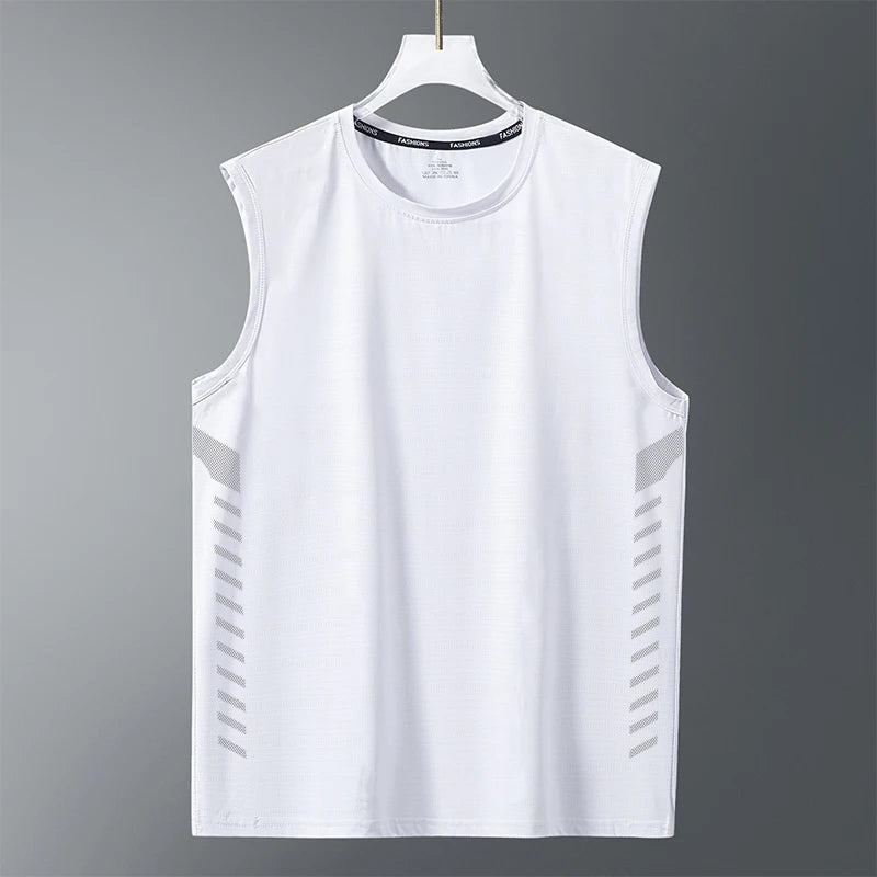 Men's Summer New Sle Qui Dry Sport Vest Loose Ice Silk Svel T-irt Fitn Training Running Baskeall American Sle