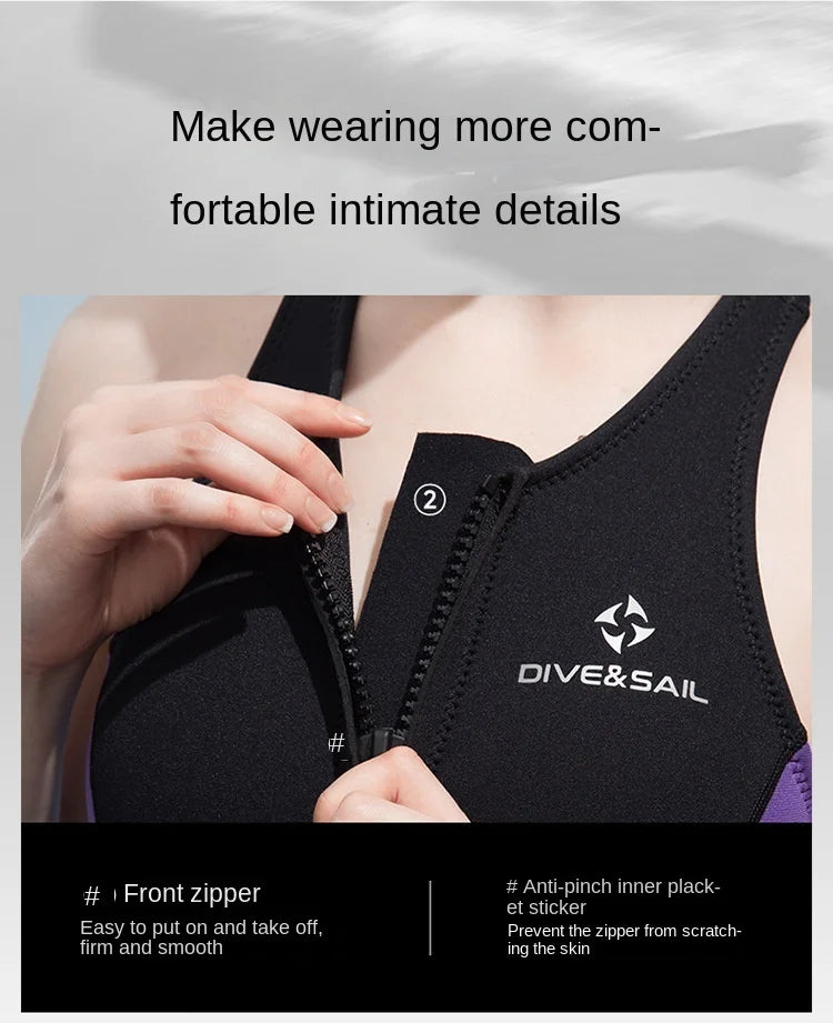 2MM Diving Pants Sunscreen Cold Proof Warm Men Women Neoprene Diving Vest Sleeveless Wetsuit Top Surfing Snorkeling