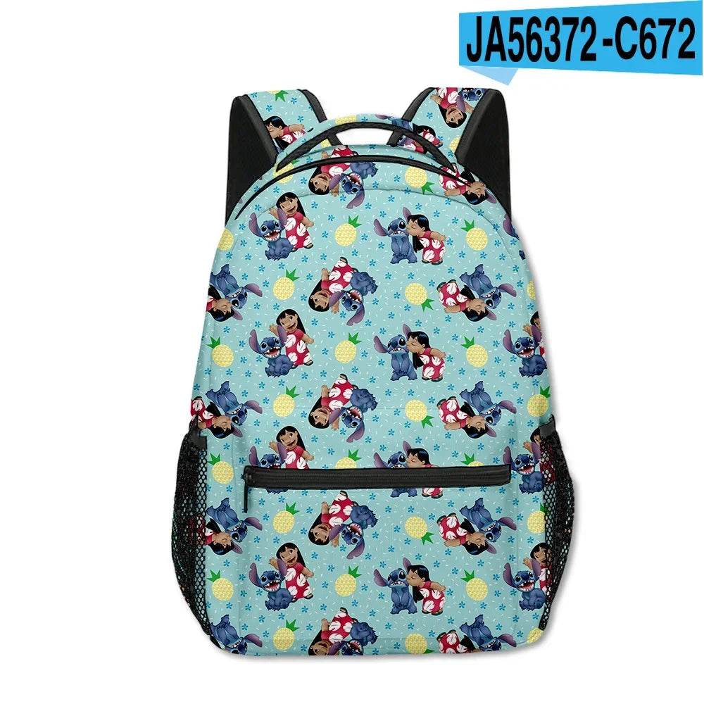 Stitch Primary School Student Anime Backpack Cartoon Large Capacity School Bag Printing Anime Kawaii Cartoon School Bag Mochila - AIAZ